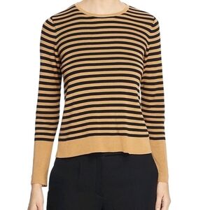 Eileen Fisher Striped Tencel Silk Crewneck Top S